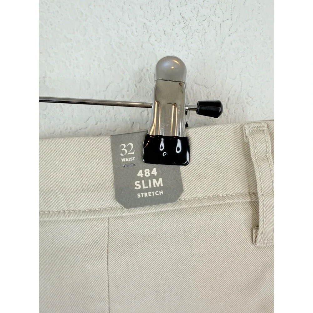 J.Crew 484 Slim Stretch Chino Pants Men's 32x34 Khaki Preppy Smart Casual NWT